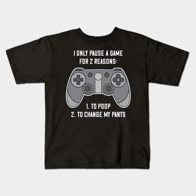 Funny Gamer Poop Joke Kids T-Shirt by Huhnerdieb Apparel